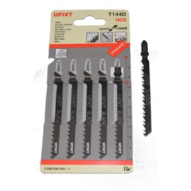 Jigsaw Blades T144D for High Speed Wood Cutting High Carbon Steel HCS 5 Pack Fits AEG, Black & Decker, Bosch, Dewalt, Elu, Festool, Hitachi, Makita, Metabo and Skil by Ufixt