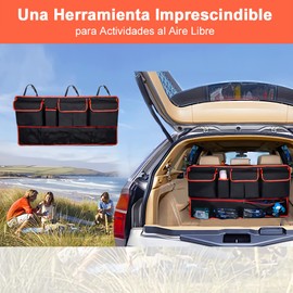 Bolsa Colgante de Almacenamiento de Maletero de Coche Oxford Organizador para Colgar en el Asiento Trasero Organizador para Colgar Suv con 9 Bolsillos Correas Ajustables Plegable para Coche Camión SUV