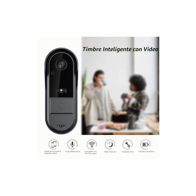Cámara de Timbre de Video inalámbrico con Timbre inalámbrico Audio