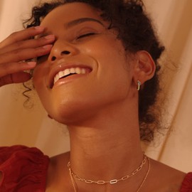 Fettero Women's Hoop Earrings, Swaying, Cubic Zirconia, 14 K Gold Coating, Metal Allergy Safe, Hinged, Endless, Ring Earrings, Elegant, Popular, Set for Both Ears, 77 Different Options, Cubic Zirconia, Cubic Zirconia