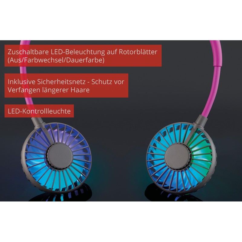 UNOLD 86699 NACKENVENTILATOR Breezy Anthrazit mit bequemen Nackenbügel, 3-stufige Geschwindigkeitsregelung,