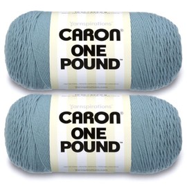 Caron One Pound Azure Yarn - 2 Pack of 454g/16oz - Acrylic - 4 Medium (Worsted) - 812 Yards - Knitting/Crochet