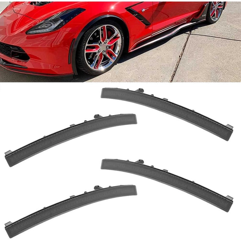 NJSBYL Smoked Lens Corvette C7 LED Front Rear Side Marker