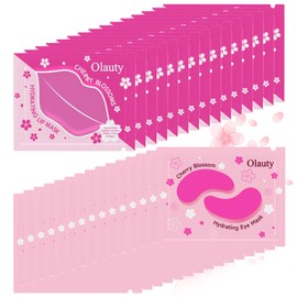 30 Pairs Lip Masks & Eye Mask, Cherry Blossom Collagen Gel Crystal Under Eye Patches for Puffy Eyes, Effectively Nourishes the Lip & Eye Skin, Bachelorette Party Favors Bridesmaid Gifts for Women