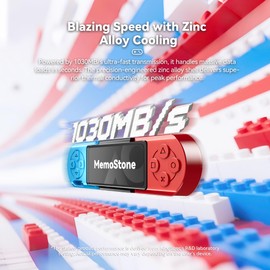 KingSpec MemoStone 1TB External USB-C SSD USB 3.2 Gen2 Dual Type A/C - Up to 1030MB/s, Portable Solid State Drive 3D TLC NAND, for Smartphones/Laptops/Tablets & PCs