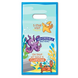 FlosSeas Dental Giveaway Bags, 6" x 12", Pack of 100
