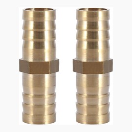 MACHSWON Brass Hose Connector φ8mm(45L) Metal Straight Pipe Hose Air Fuel Hose Joiner Water Pipe Gas Tubing Hose Fitting 2pcs