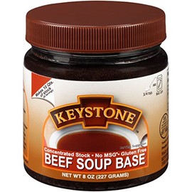 Keystone Meats Beef Soup Base 8 Oz Jar Concentrated Stock, No MSG, Gluten Free, Ready to Use Emergency Food Beef Bouillon for Broth, Gravy, Soup & Sauce About 45 Servings Made in USA