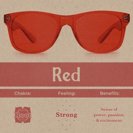 PURPLE CANYON Red Color Therapy Glasses for Chakra Healing, Chromotherapy, and Mood