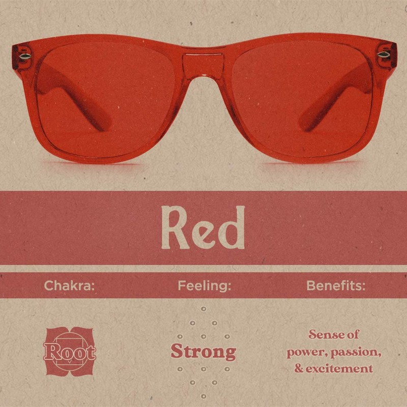 PURPLE CANYON Red Color Therapy Glasses for Chakra Healing, Chromotherapy,