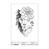 kobench Semi Permanent Tattoos,Two-Faced Lion Flower - K20 Design,Waterproof,Easy-to-Apply,Long Lasting