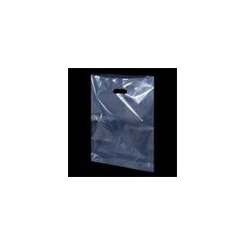 50 x Plastic Carrier Bags - Clear - 10" x 12" x 4"