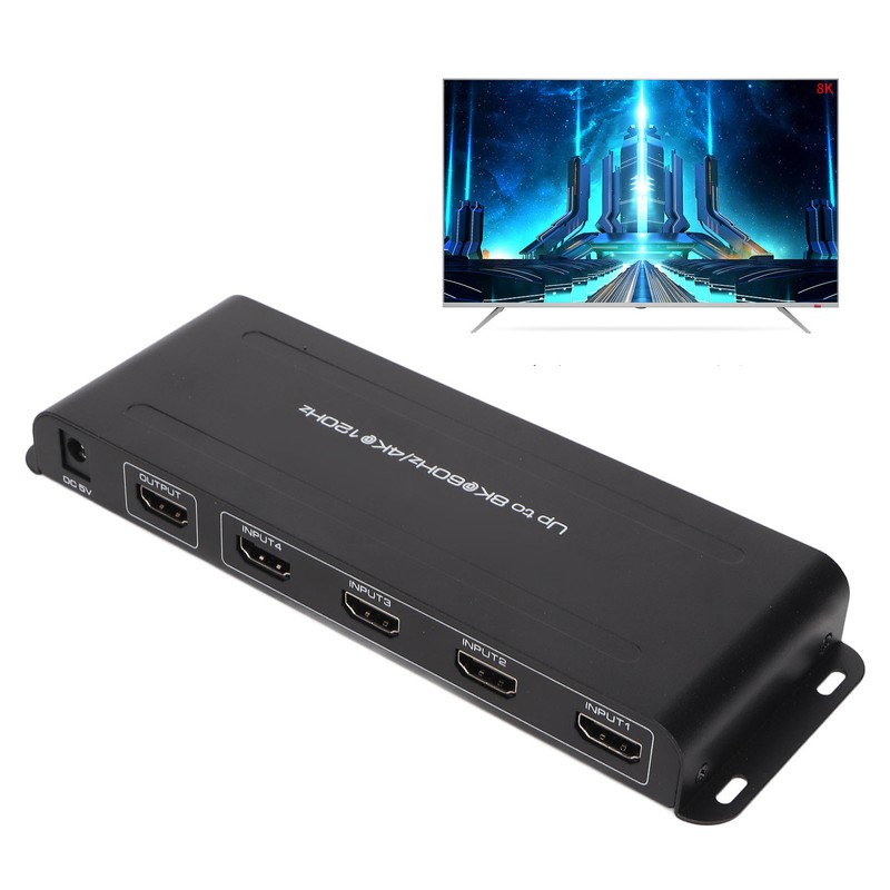 8K HD Switcher 4 In 1 Out 40Gbps 8K 60Hz