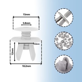 ZoeTekway Pack of 60 701867299 Mounting Clips for T4 T5, Plastic Clips, Door Trim Holder, Grey, Fits a 9 mm Hole