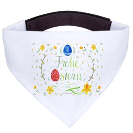 Mr. & Mrs. Panda Dog Bandana M Happy Easter - Easter Gifts, Easter Decoration, Gift, Easter Flower, Willow Kitten Lettering, Medium, Gift for Easter, Medium Dogs, Easter Bunny, Easter Gifts