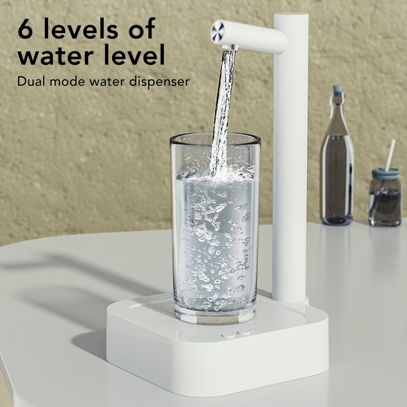 Desktop Water Bottle Dispenser White Extended Hose Low Noise Automatic