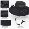 Solar Fan Wide Brim Hat for Outdoor Cooling – Polyester