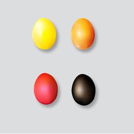 Pysanky Easter Eggs Decorating Dyes, Set of 4, Powder Form, Non Edable, Multicolor: Yellow, Orange, Red, Black