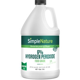 SimpleNature 6% Food Grade Hydrogen Peroxide Solution - 1 Gallon - Natural Multipurpose Cleaner - Made in USA - Ideal for Commercial, Residential, Kitchen, Bath, Laundry, and More - Ecofriendly