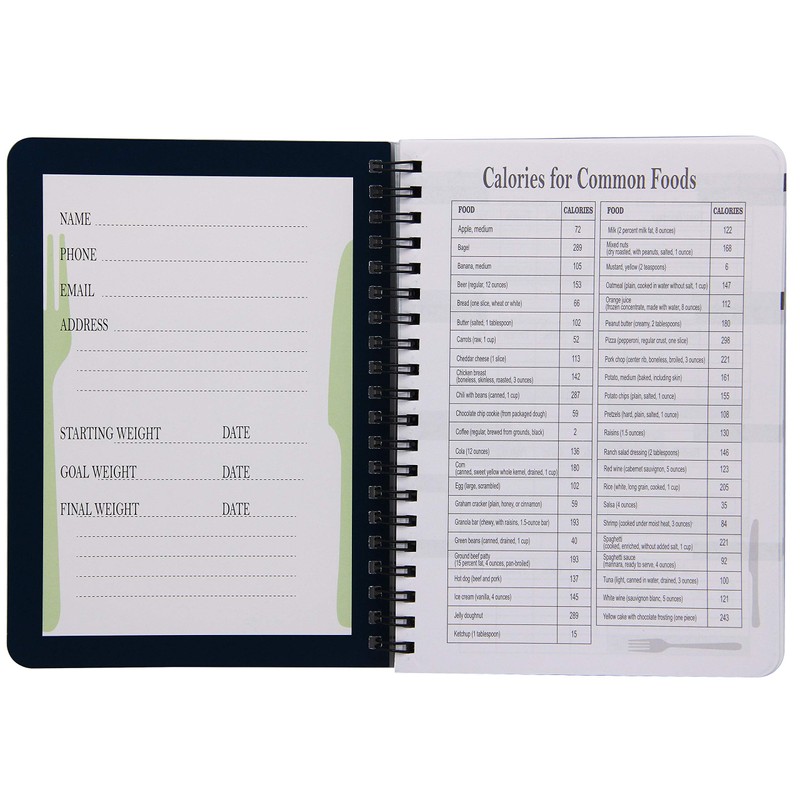 ATDAWN Food Journal/Food Diary/Diet Journal Notebook, 5x7 Inch, 120 Pages,