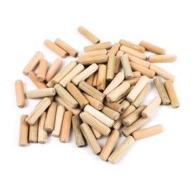 Berta 25-Pack, 5/16" x 1 1/2" (8 mm x 40 mm) Wooden Dowel Pins, Straight Dowel Rods Made of Hard Wood, Fluted Wood Dowel Plugs with Beveled Ends Tapered for Easy Insertion, for Woodworking (25)