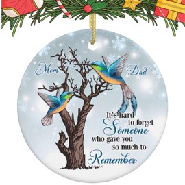 Cardinal Ornaments for Christmas Tree - Cardinal Christmas Ornaments - It's Hard to Forget Someone Memorial Gift Sympathy Gifts, in Memory of Mom Dad Christmas in Heaven Ceramic Ornaments
