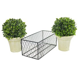 Admired By Nature Artificial Topiary Ball, 2 Pack 5 inches Faux Boxwood Bal Potted Plant, Green, 2 Count