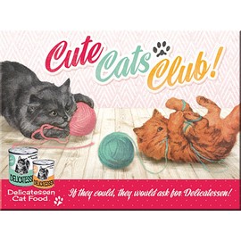 Nostalgic Art 14275 Say it 50's Magnet Cute Cats Club 8 x 6 CM
