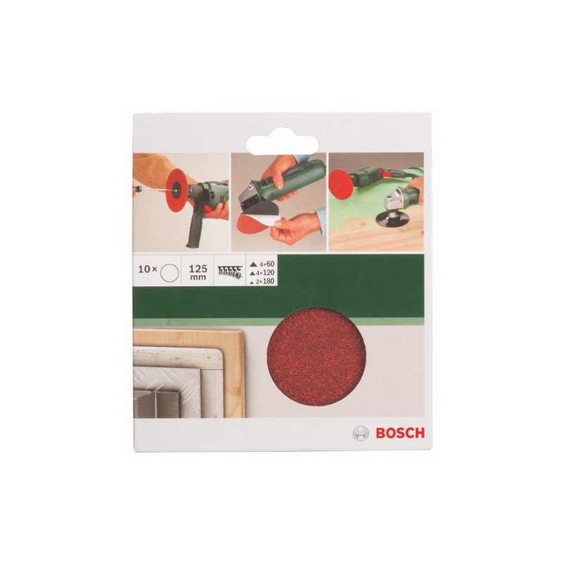 Bosch 2609256B47 10-Piece Sanding Sheet Set for Angle Grinder and