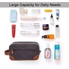Men's Toiletry Bag, Leather and Canvas Travel Toiletry Bag, Dopp