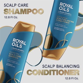 Head & Shoulders Royal Oils Shampoo and Conditioner Set, 1% Pyrithione Zinc, Scalp Care & Hydration, Moisture Renewal Conditioner + Anti-Dandruff Shampoo, 12.8 fl oz Each