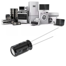 Create idea 50pcs 47UF 50V Electrolytic Capacitor 6.3x11mm for Household Appliances Various Electronic Products