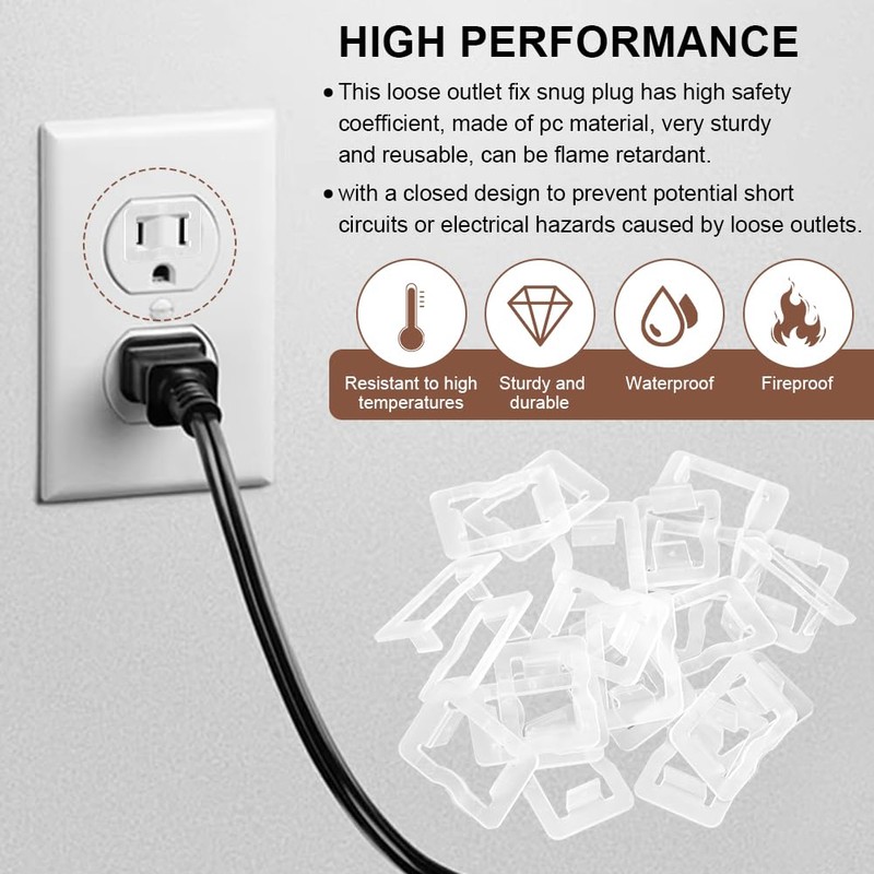 24 Pcs Loose Outlet Fix Plug, Wall Socket Fixer, Transparent