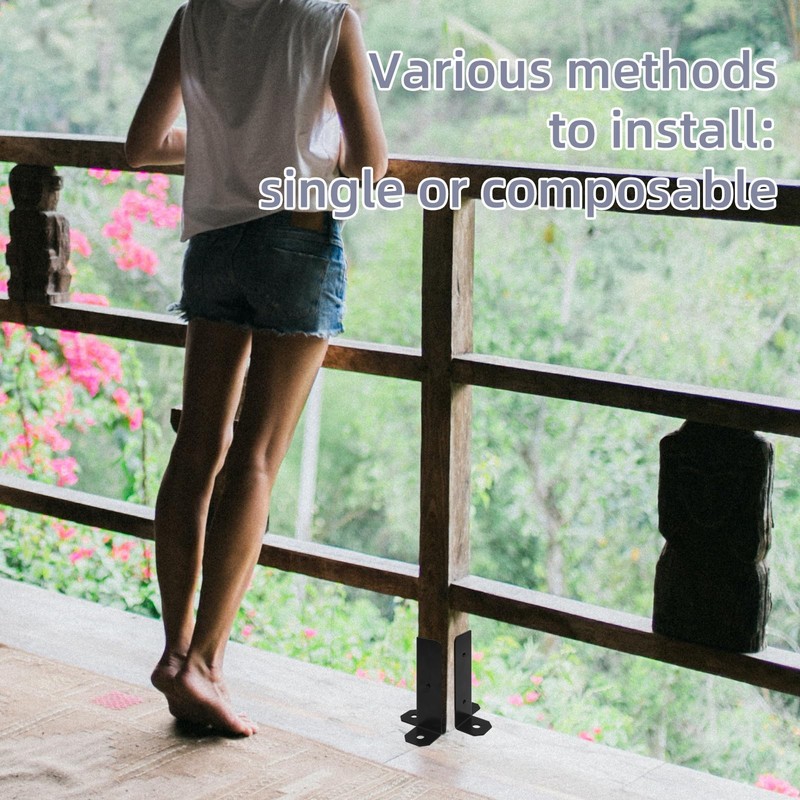 Cskunxia 8Pcs Adjustable Post Base Bracket Fit 1.5x1.5, 2x2, 2x4,