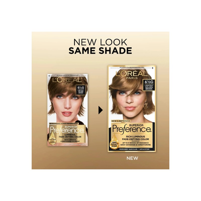 L'Oreal Superior Preference 6-1/2G Lightest Golden Brown Hair Color 1