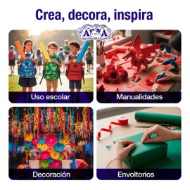 APSA  Papel América Rollo  Ideal para Papelería, Escolar y Manualidades  Papel Resistente y Versátil  Medida 70 cm x 25 Metros  Color Verde Bandera   