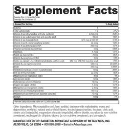 Bariatric Advantage Chewable High ADEK with Iron - for Bariatric Patients - High Potency Vitamin A, D, E & K - Includes B-Vitamins - Chewable Multivitamins - Tropical Fruit - 60 Tablets