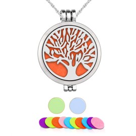 WAWJ 316L Edelstahl ätherisches Öl Diffusor Halskette, Aromatherapie ätherisches Öl Diffusor Damen Halskette Anhänger Weihnachten Geburtstag Geschenk