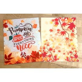 Handmade Pumpkin Spice Fall Autumn Front/Back Cover Set for use w Classic Happy Planner-