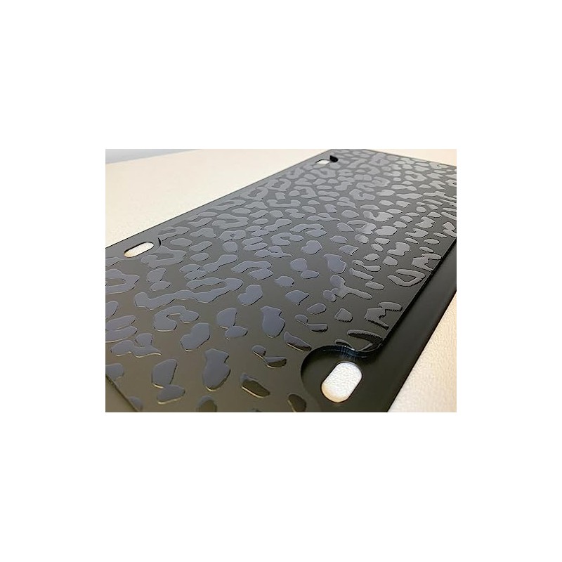 Eurosport Daytona- Black Leopard Print Carbon Steel License Plate