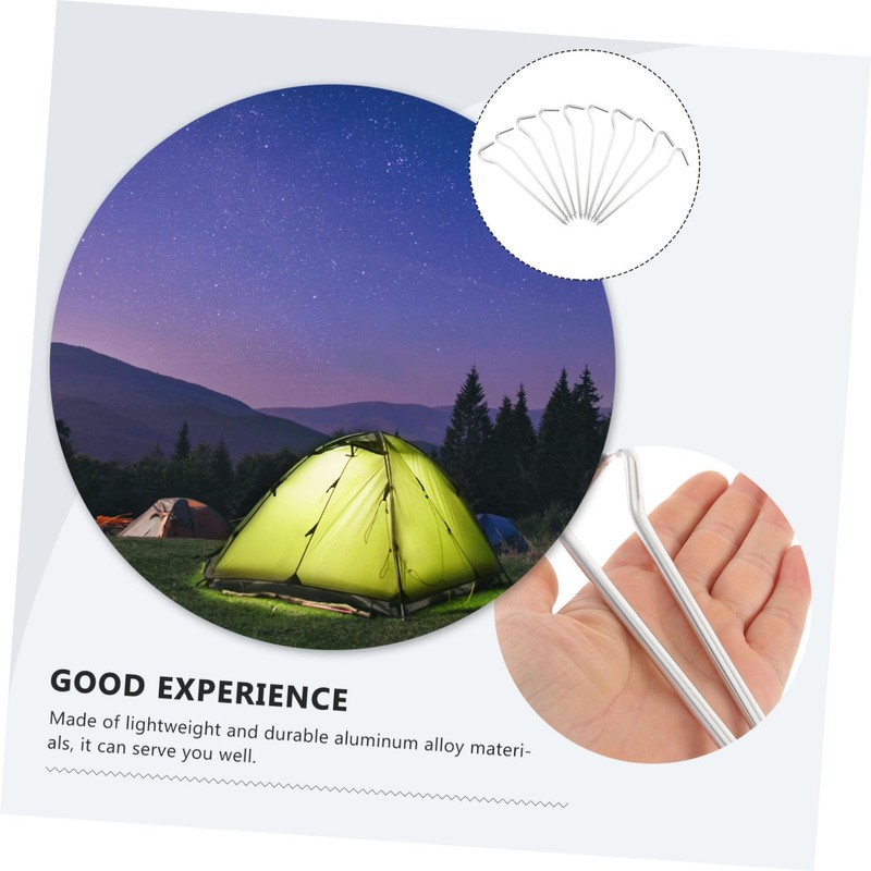 Outanaya 1set Outdoor Aluminum Alloy Tent Stakes Heavy Duty Pegs