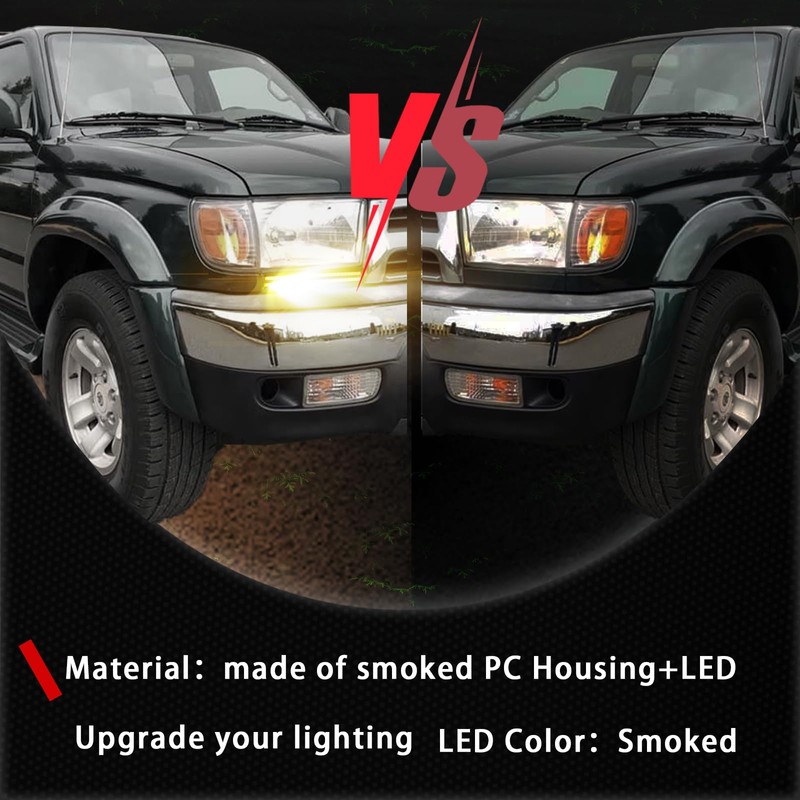 PGTOPONE Switchback White/Amber LED Front Side Marker Headlight Daytime Running