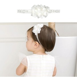 YINKE Baby Hair Band, 4-Piece Set, Baby Lace, Flower Hair Accessory, Bow Accessory, Cute, Fashionable, Present for Children, Girls, Hair Ornament, Celebration, Wedding, Newborn, Birthday