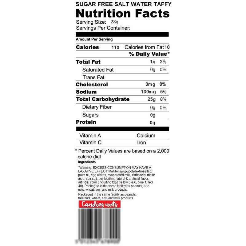 SUGAR FREE SALT WATER TAFFY Keto 1 Pound Fresh Yummy