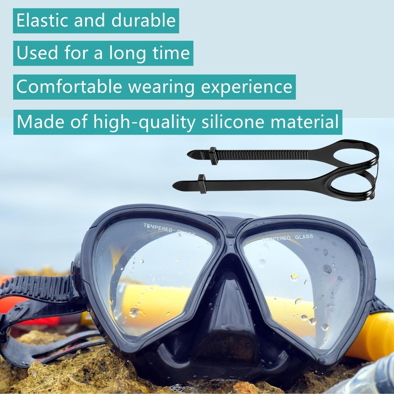 XMHBG 2 PCS Universal Silicone Replacement Mask Strap for Scuba
