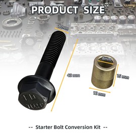 2-Piece Set 2003-2007 and 2003-2010 Econoline 6.0L to 6.7L Automatic Transmission Starter Bolt Kit