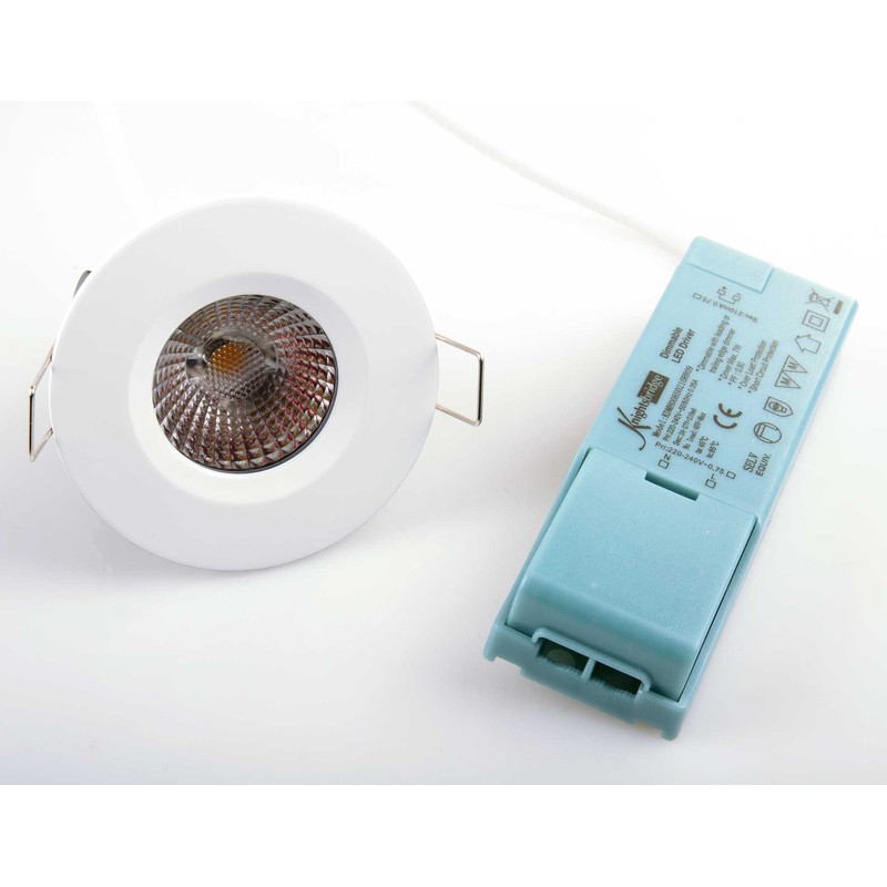 Knightsbridge VFAVRCOBWW IP65 7W LED 3000K Warm White Downlight comes