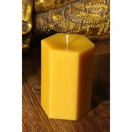 Handmade YELLOW BEESWAX HEXAGON Candles 100% Organic Pure Honey Bee Wax Cotton Wick 3.2"