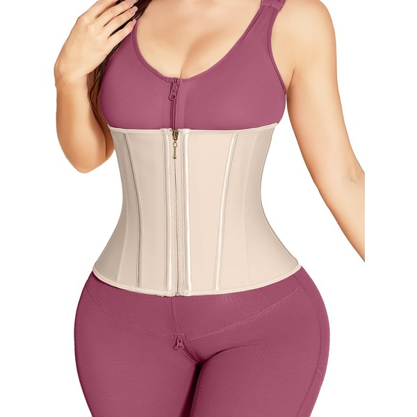 SHAPSHE Waist Trainer for Women, Workout Sports Girdle with Zipper,