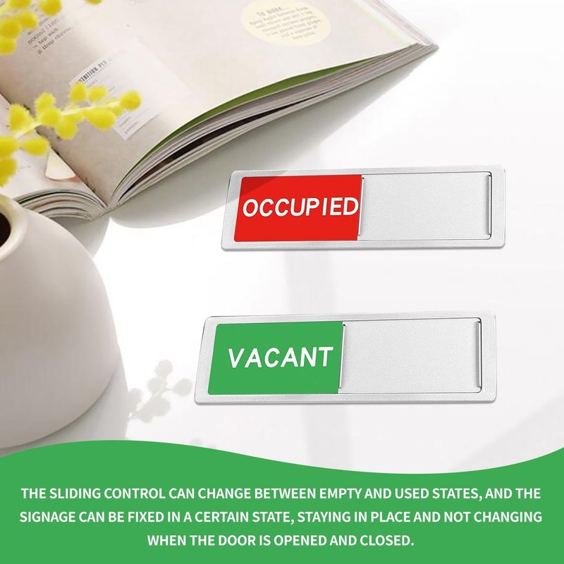 2 Piece Used Status Sign Magnets, Vacant Usage Sign, Suitable